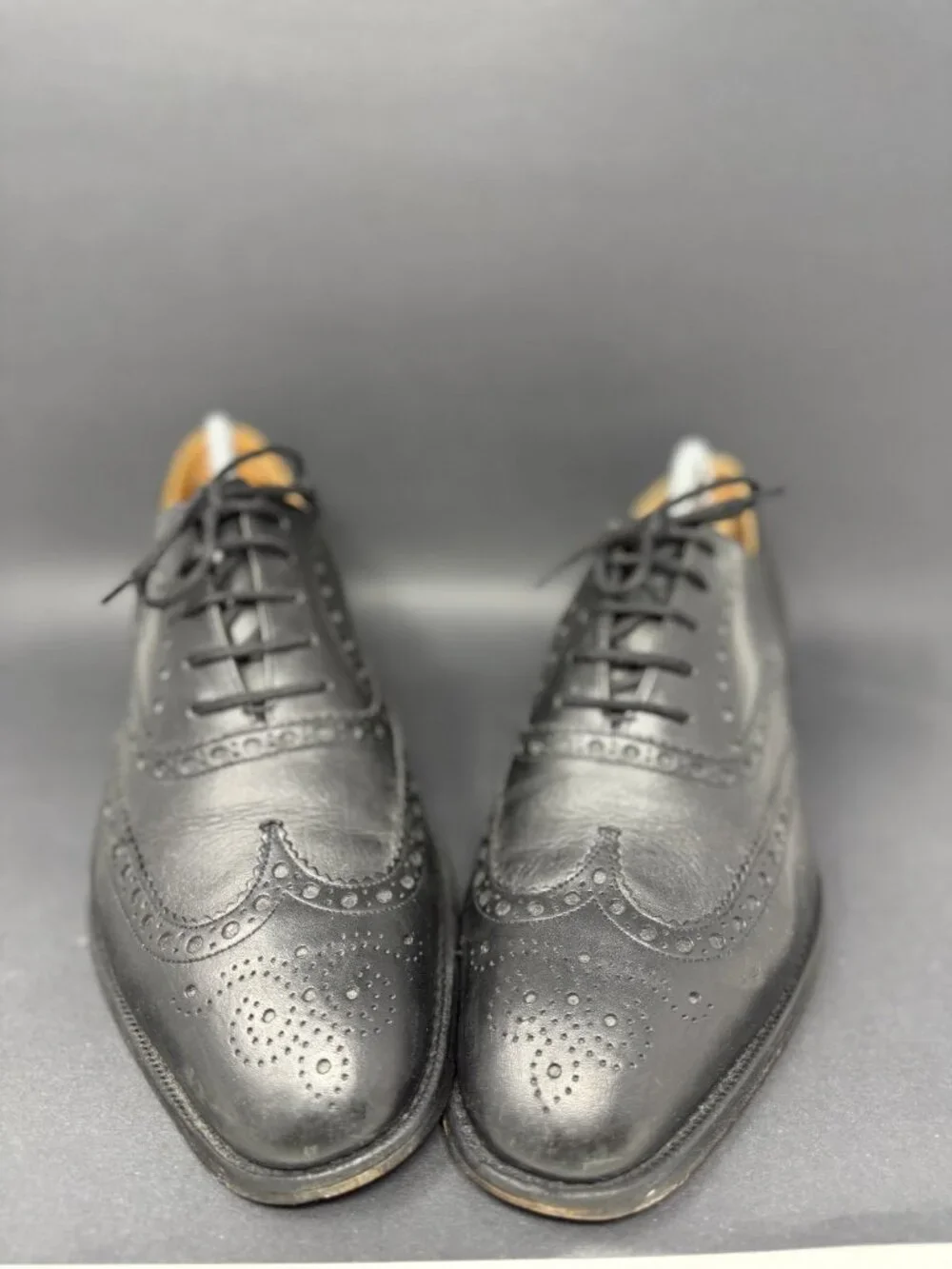 Church's Brisbane Black Leather Oxford Brogue Shoes Mens 11 B READ DESC